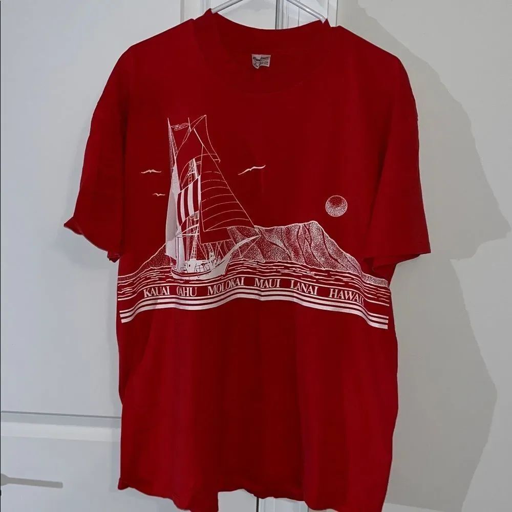 Vintage USA Hawaii Islands Retro T-Shirt Oahu Maui Molokai Lanai sailing fishing
